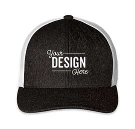 Pacific Headwear Heather Trucker Hat - Color: Black Heather / White