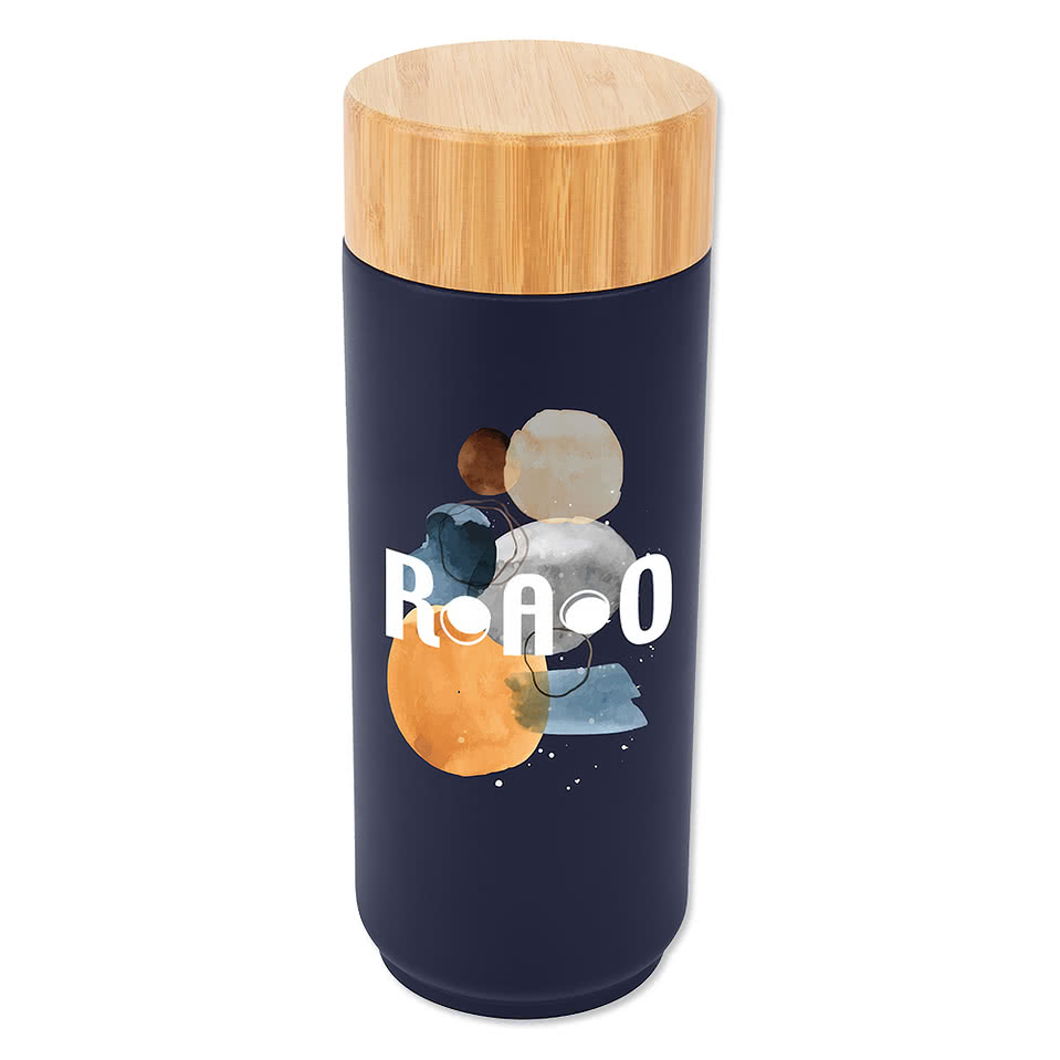 Laser Engraved 16 oz. Stainless Steel Lexington Water Bottle with Bamboo Lid