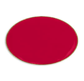 Oval Lapel Pin - Color: Cardinal / Brass
