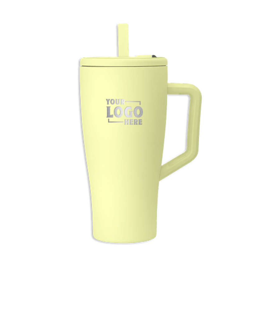 BruMate Laser Engraved 30 oz. Fashion Colors Era Tumbler with Straw in Prickly Pear