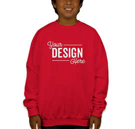 Gildan Youth Midweight 50/50 Crewneck Sweatshirt - Color: Red