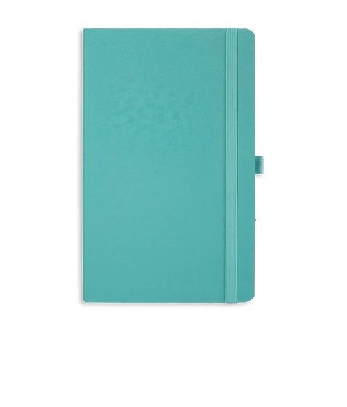 Castelli Debossed Oceano Recycled Medio Lined Hard Cover Notebook in Aqua