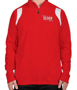 Team 365 Quarter Zip Performance Pullover - Color: Sport Red / White