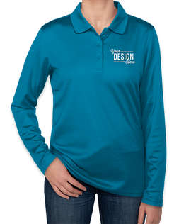 Clique by Cutter & Buck Women's Eco Long Sleeve Performance Pique Polo - Color: Ocean Blue