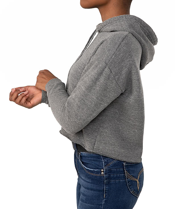 Royal Apparel Women's USA-Made Eco Tri-Blend Cropped Hoodie