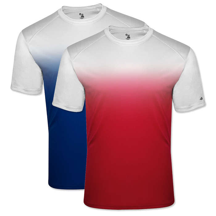 Custom Badger Ombre Performance Design - Sleeve Short at Online Performance Shirt Shirts