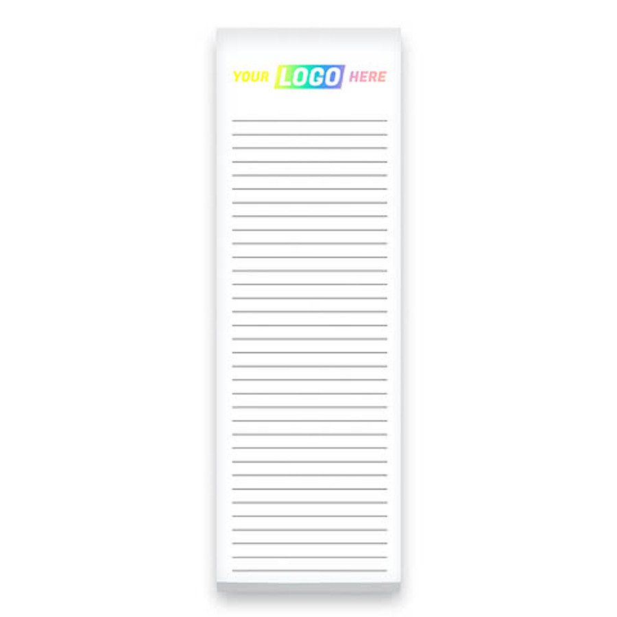 Full Color Souvenir 3" x 9" Lined Scratch Pad - 25 sheets/pad (Case of 500) in White