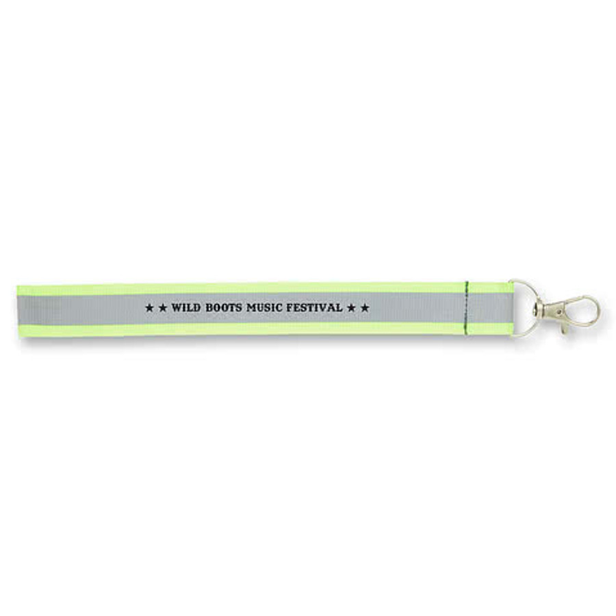 Reflective Recycled Wrist Lanyard in Blue