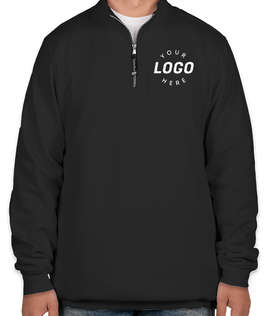 Charles River Crosswind Quarter Zip Sweatshirt - Screen Printed - Color: Black