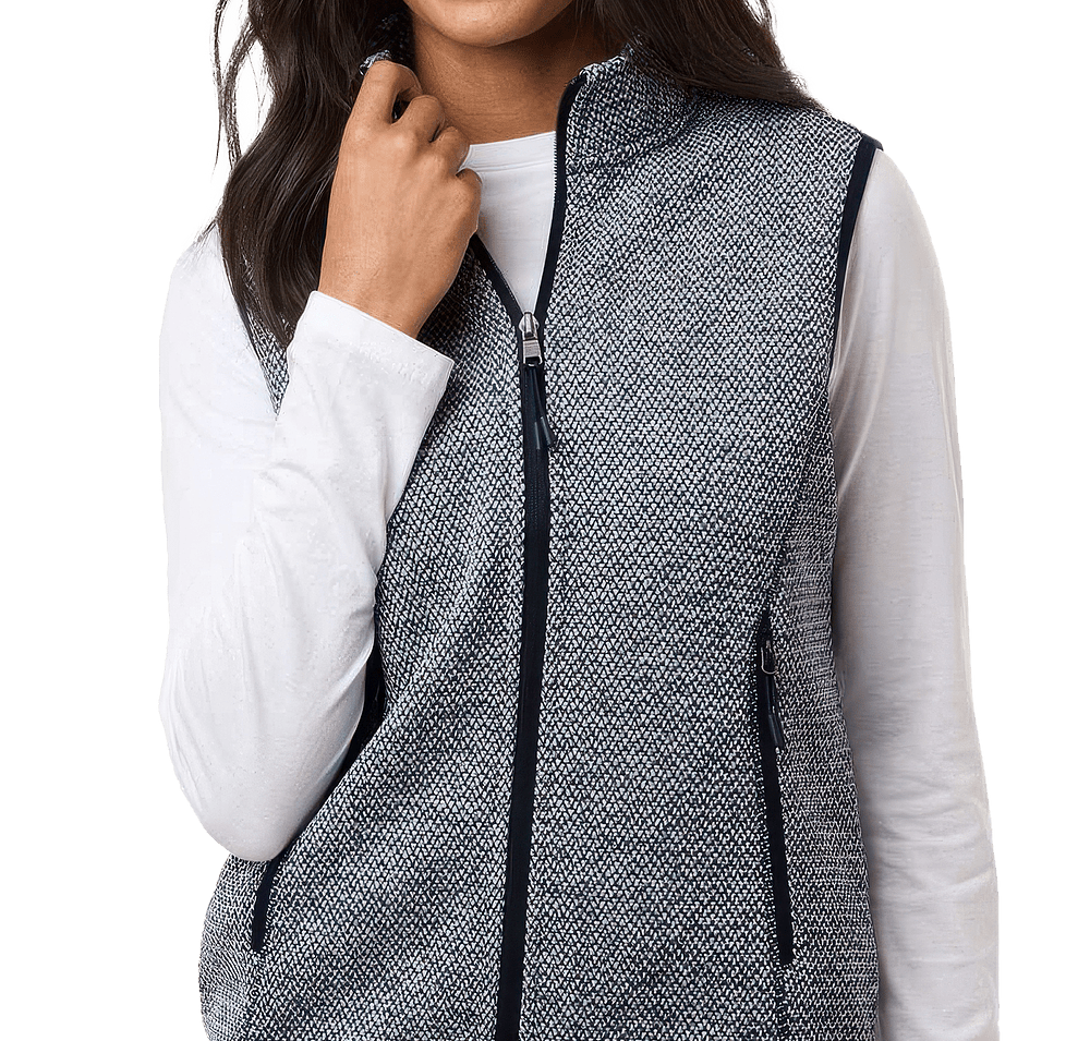 North End Women's Jasper Jacquard Recycled Fleece Vest - Printed-default
