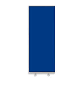 Full Color 31.5" x 83.5" Economy Retractable Banner Kit - Color: Royal Blue / Silver