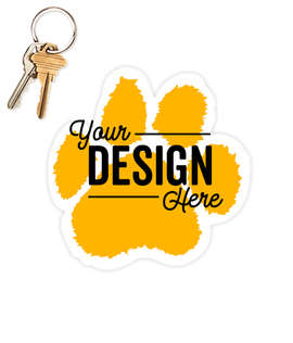 5.5 in. x 5.5 in. Paw Print Car Magnet - Color: Athletic Gold / White