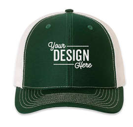 Richardson Stretch Fit Trucker Hat - Color: Dark Green / White