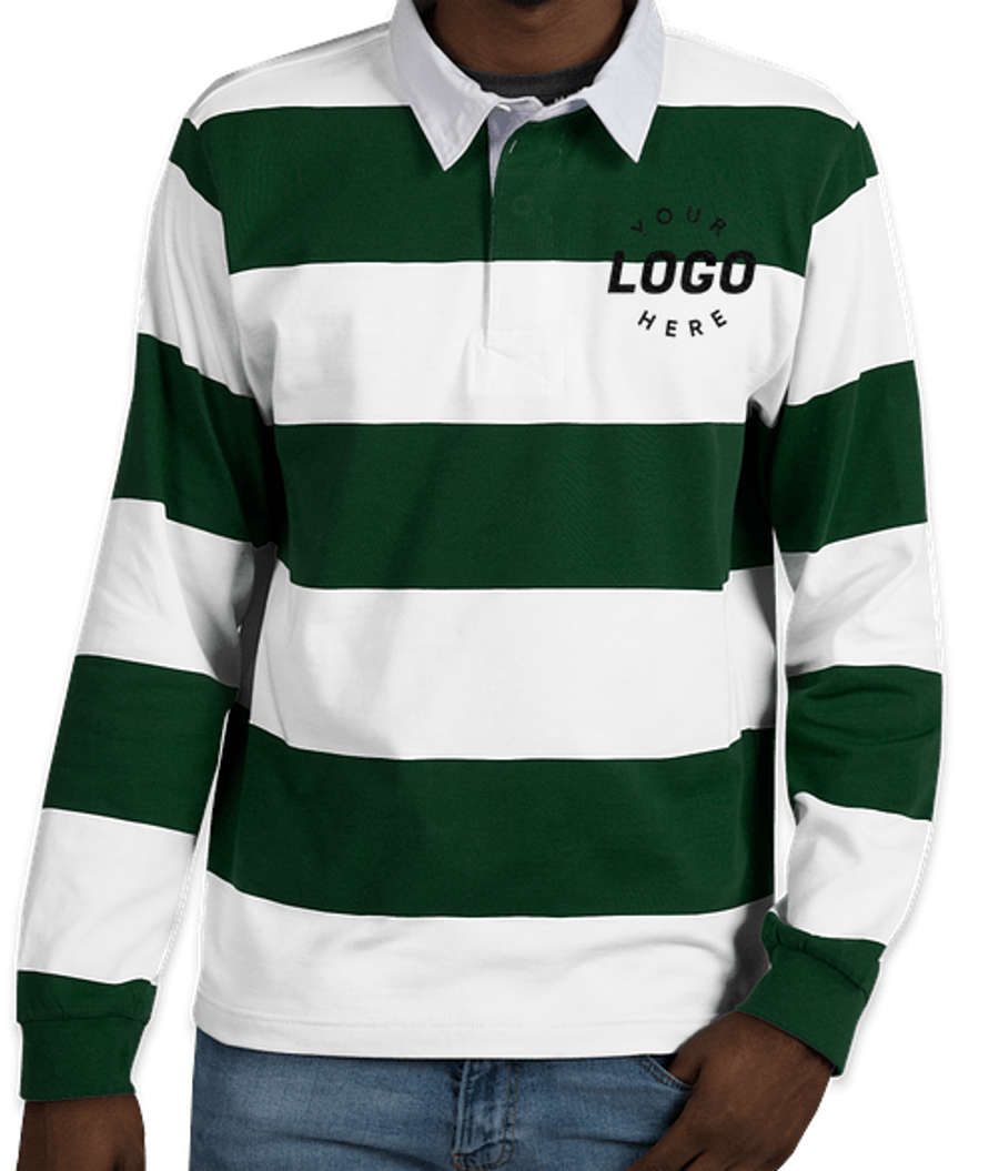 Charles River Classic Rugby Shirt in Forest / White