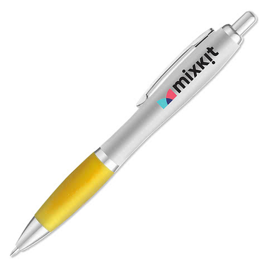 Curvaceous Matte Silver Ballpoint Pen (black ink) in Purple