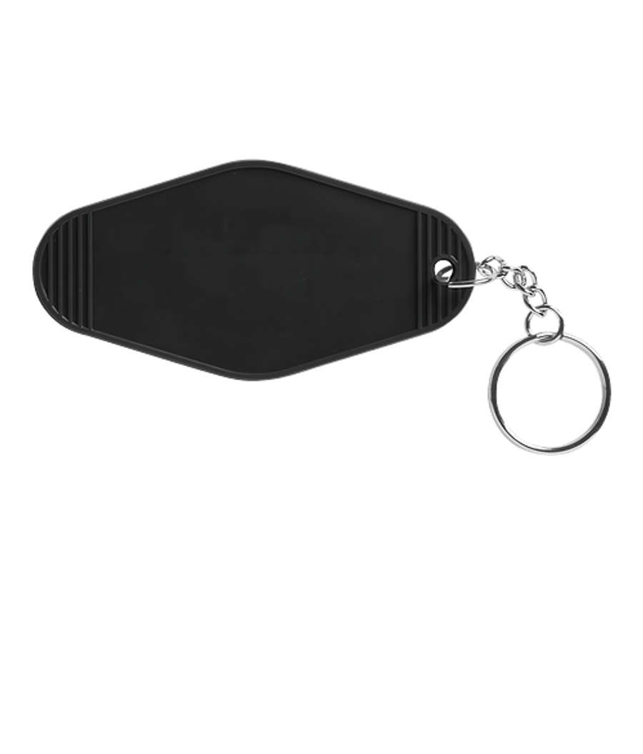 Recycled Plastic Motel Keychain in BLACK