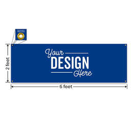 Full Color 6' x 2' Vinyl Banner - Color: Royal Blue