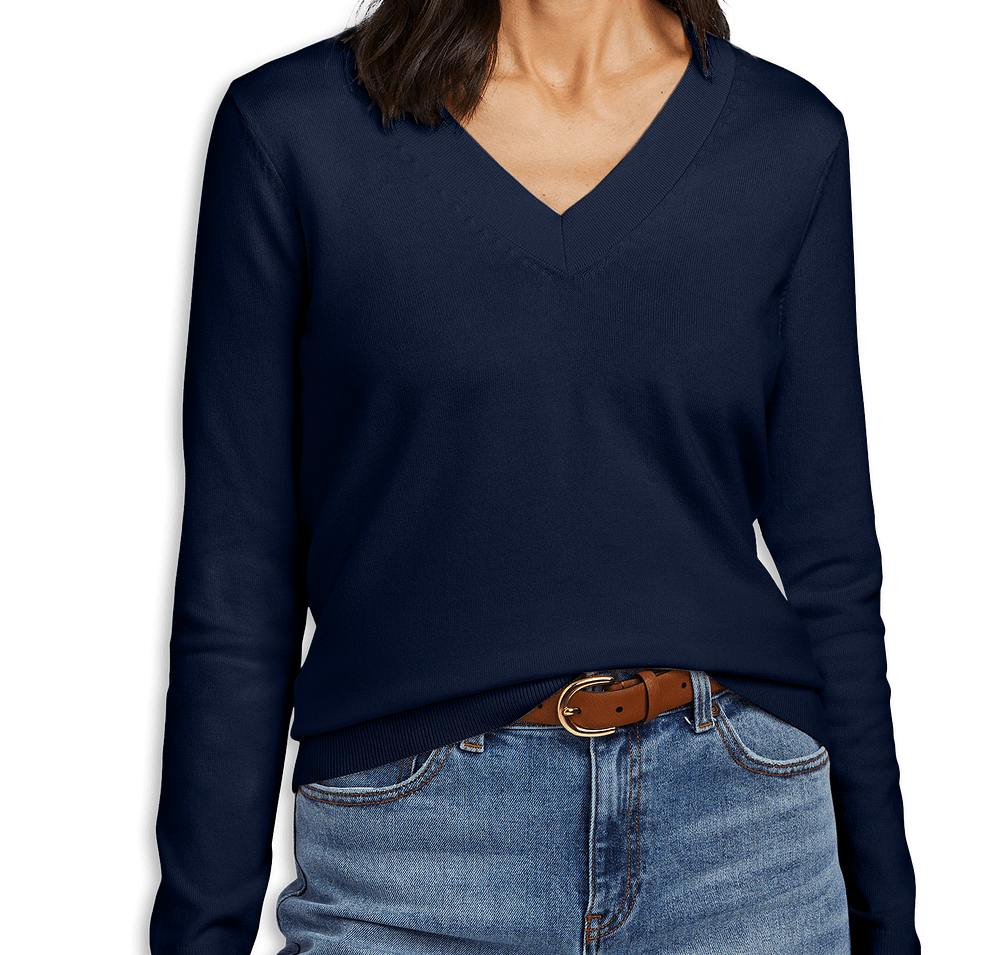 Brooks Brothers Women’s Cotton Stretch V-Neck Sweater-default