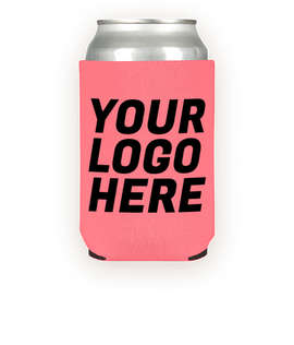 Foldable Neoprene Can Cooler - Color: Light Coral