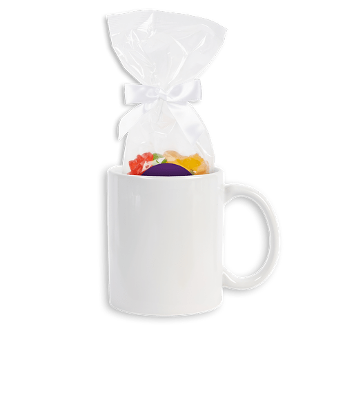 Full Color 11 oz. Ceramic Mug & Gummy Bears Gift Set in Team Purple