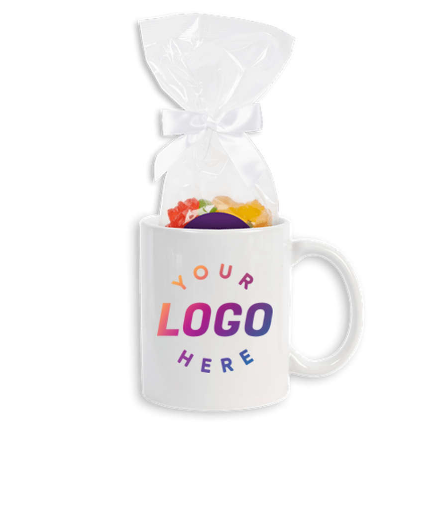 Full Color 11 oz. Ceramic Mug & Gummy Bears Gift Set in Team Purple