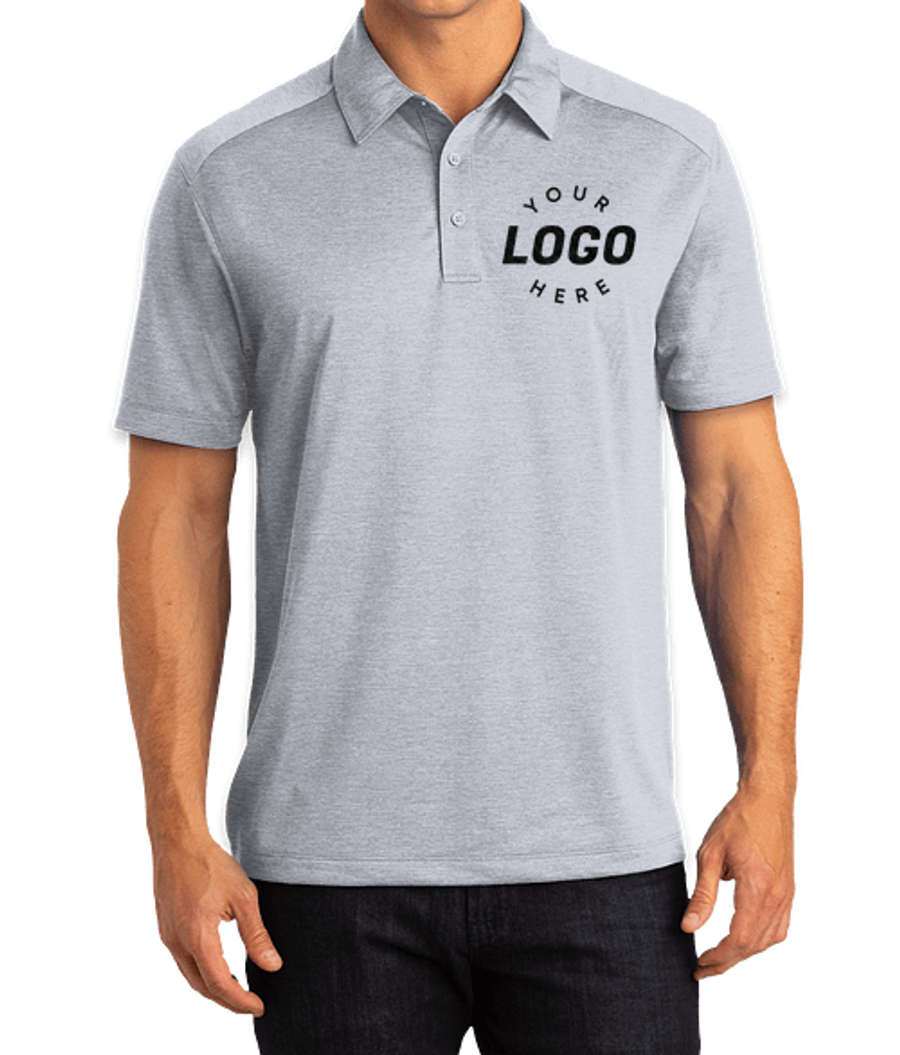 Port Authority Digi Heather Lightweight Performance Polo in Light Grey