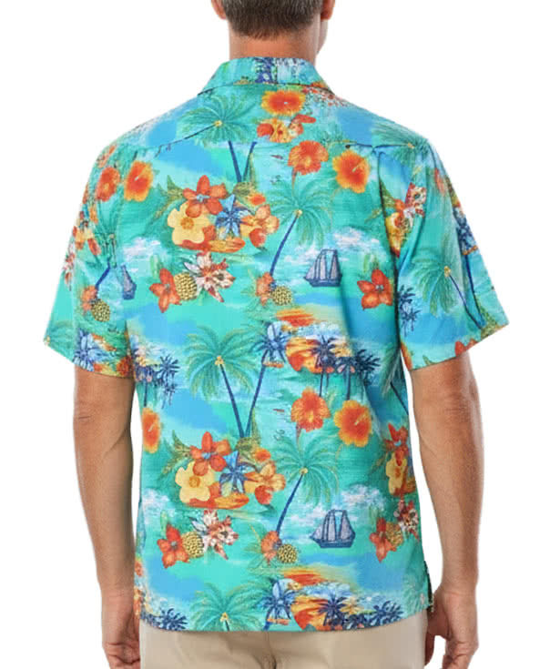 Blue Generation Tropic Print Short Sleeve Camp Shirt