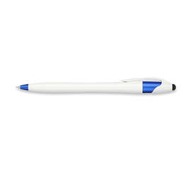 Cougar Gel Stylus Pen (black ink) - Color: White / Blue Trim
