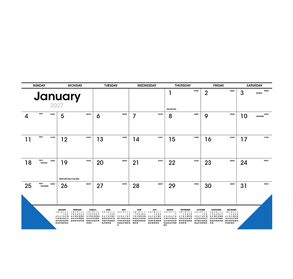 Black and White Monthly Desk Calendar-default