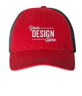 Richardson Garment Washed Trucker Hat - Color: Red / Charcoal