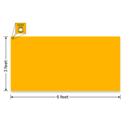Full Color 6' x 3' Vinyl Banner - Color: Athletic Gold