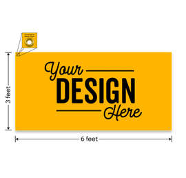 Full Color 6' x 3' Vinyl Banner - Color: Athletic Gold
