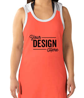 LAT Racerback Tank Dress - Color: Papaya / White