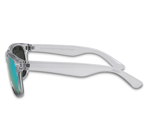 Recycled Frame Mirrored Malibu Sunglasses in TRANSLUCENT BLACK WITH  GREEN