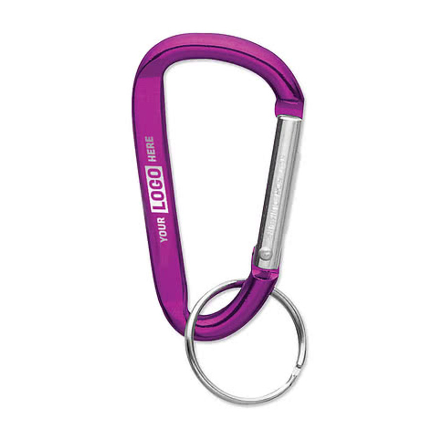 Laser Engraved Small Carabiner Keychain in Black
