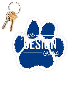 5.5 in. x 5.5 in. Paw Print Car Magnet - Color: Royal Blue / White