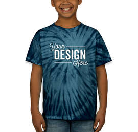 Dyenomite Youth 100% Cotton Tonal Tie-Dye T-shirt - Color: Navy