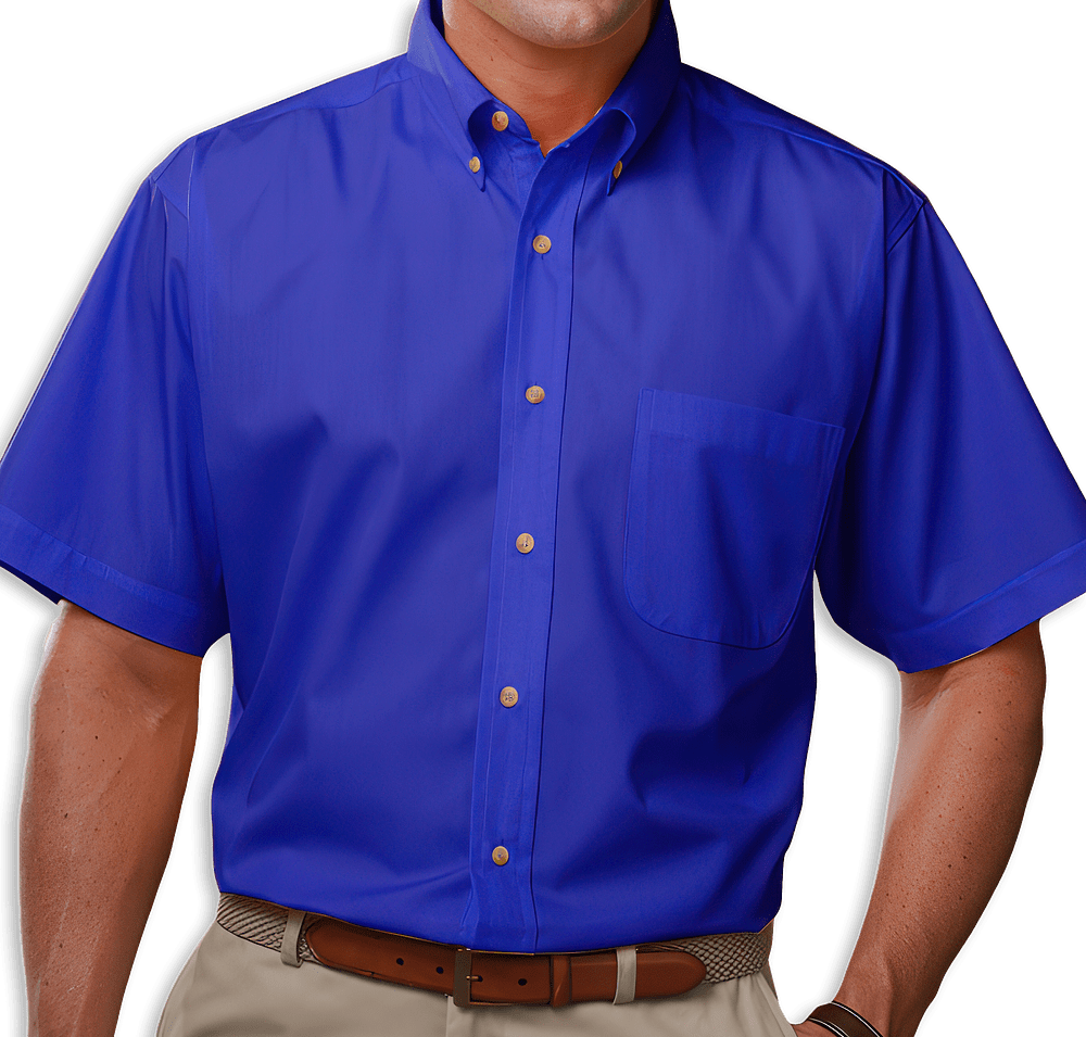 Blue Generation Scotchgard Short Sleeve Dress Shirt - Printed-default