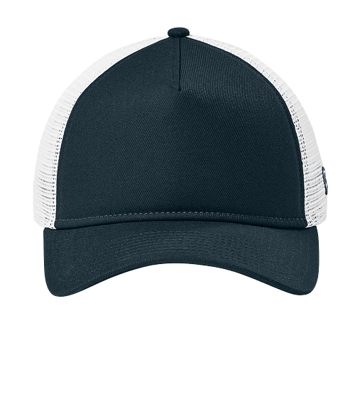 New Era A-Frame Five-Panel Snapback Trucker Hat - Printed in Flag Deep Navy/White