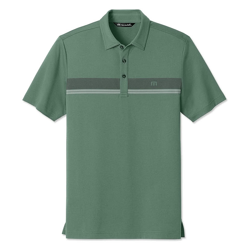 TravisMathew Glenview Stripe Recycled Performance Polo - Printed