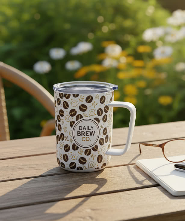 Full Color 10 oz. Stainless Steel Insulated Coffee Mug