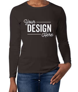 Gildan Women's 100% Cotton Long Sleeve T-shirt - Color: Black