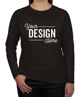 Canada - Gildan Women's 100% Cotton Long Sleeve T-shirt - Color: Black