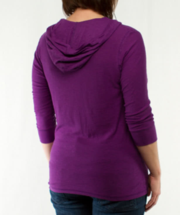 J. America Ladies 3/4 Sleeve Hooded T-shirt