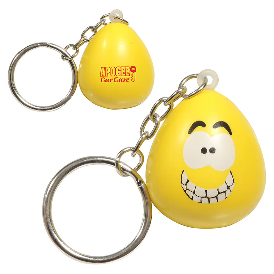 Happy Face Stress Reliever Keychain