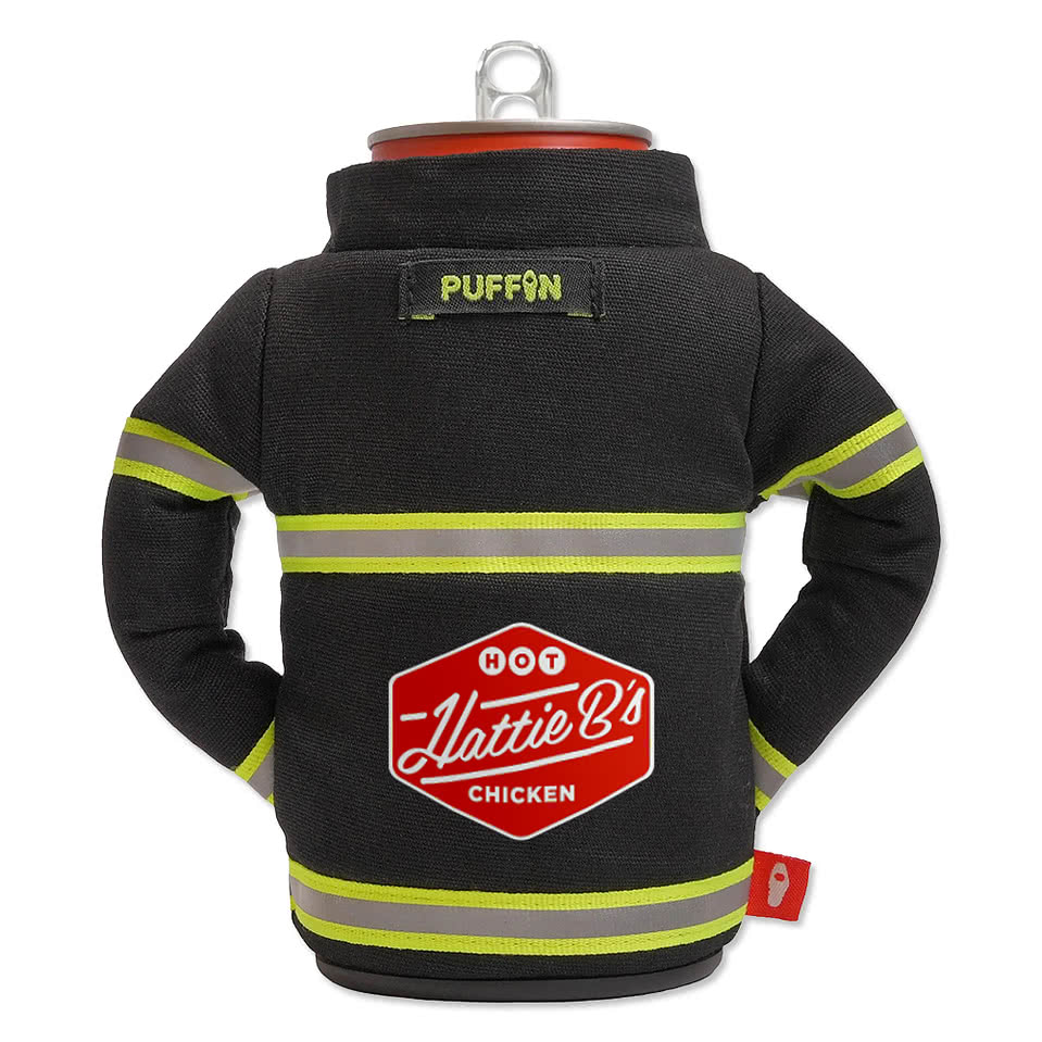Full Color Puffin Drinkware Backdraft Firefighter Jacket Can Cooler