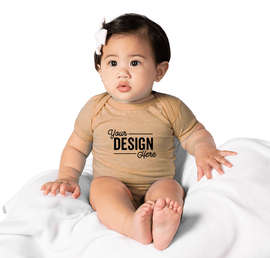 Rabbit Skins Harborside Melange Jersey Baby Bodysuit - Color: Stone Melange