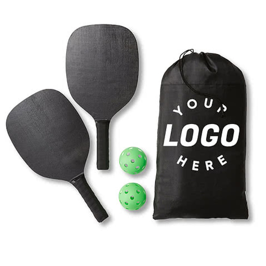 4-Piece Pickleball Paddle and Ball Set in Black
