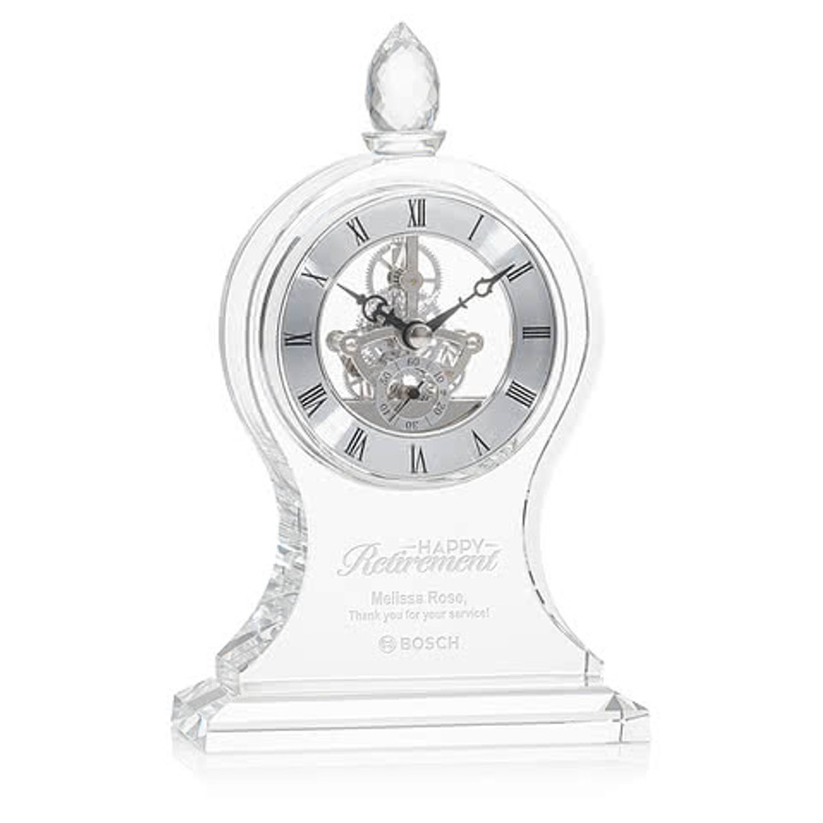 Laser Etched Thacham Clock in Clear
