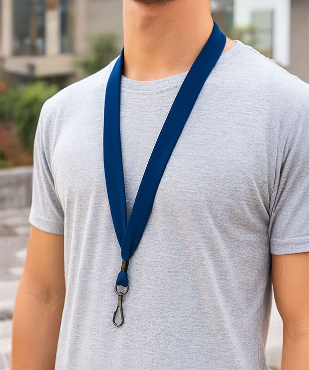 3/4" Cotton Lanyard with Metal Crimp and Swivel Snap Hook